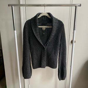 Lucky Brand charcoal grey cardigan w. bell sleeves